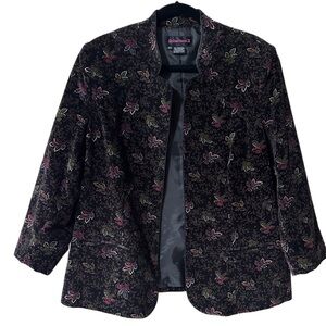 Vintage Collections 2 Black Floral Cotton Blazer